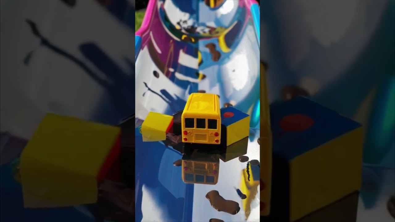 Toy School Bus on Crazy Obstacle Slide! 🚌🎢 Will It Fall?