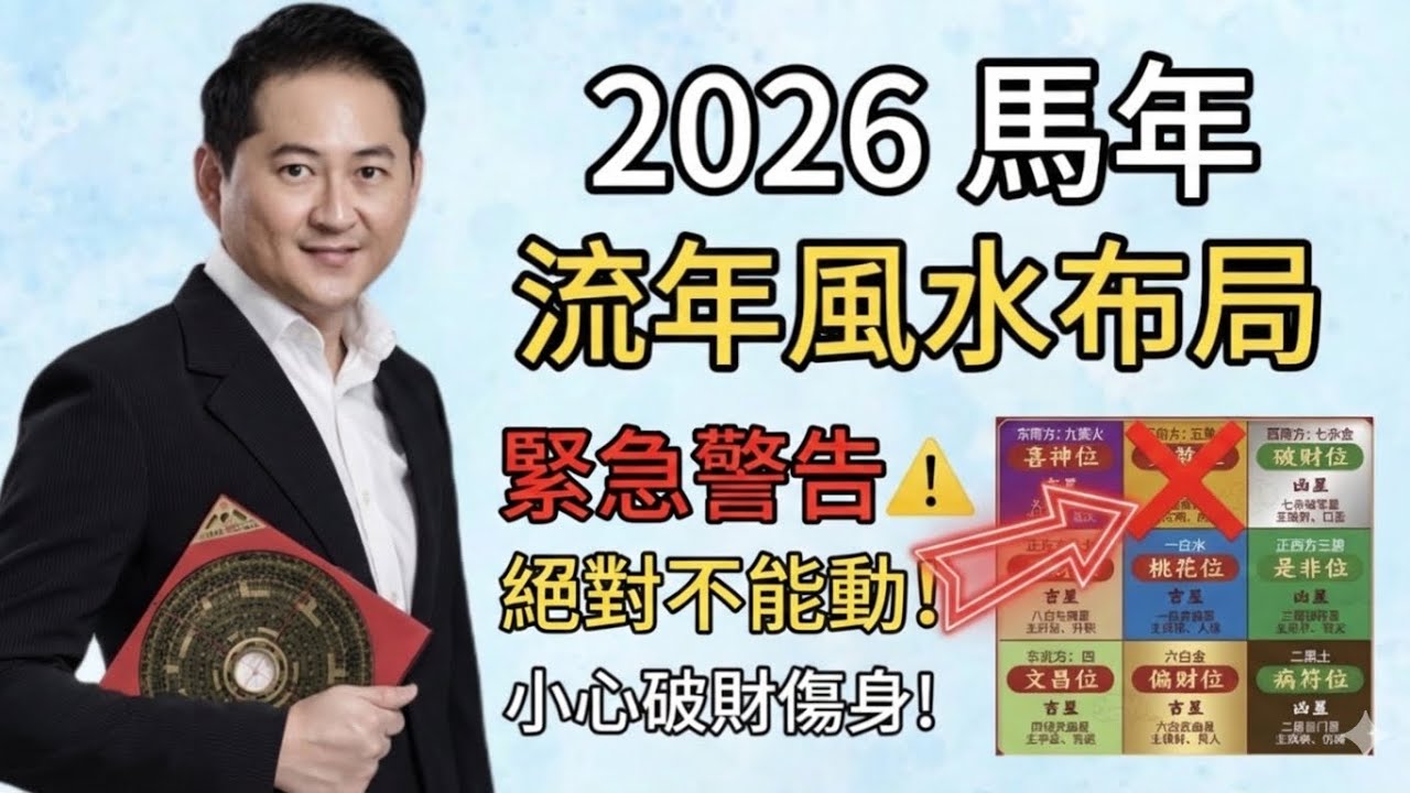 2026九宮飛星風水 I 這個生肖要特別注意家宅⚠️ I 正南方位九運最兇五黃煞+太歲重疊，不化解全家遭殃！