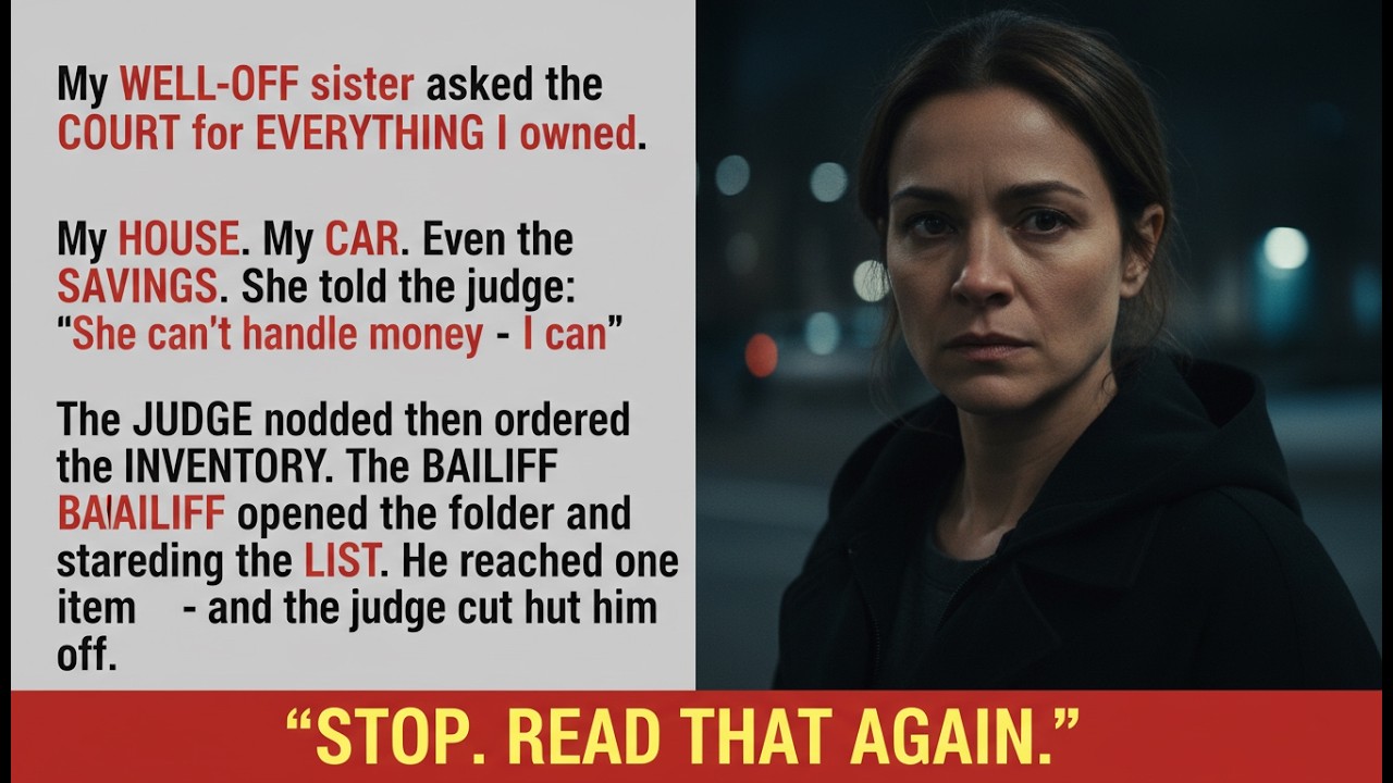 My Well-Off Sister Asked the Court for Everything I Owned  Until the Bailiff Read the Inventory List