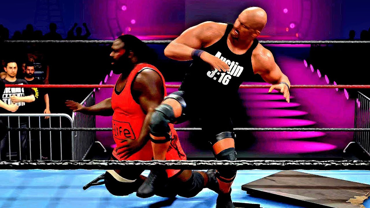 WWE 2K25 STONE COLD STEVE AUSTIN VS MARK HENRY ECW HEAVYWEIGHT CHAMPIONSHIP MATCH 