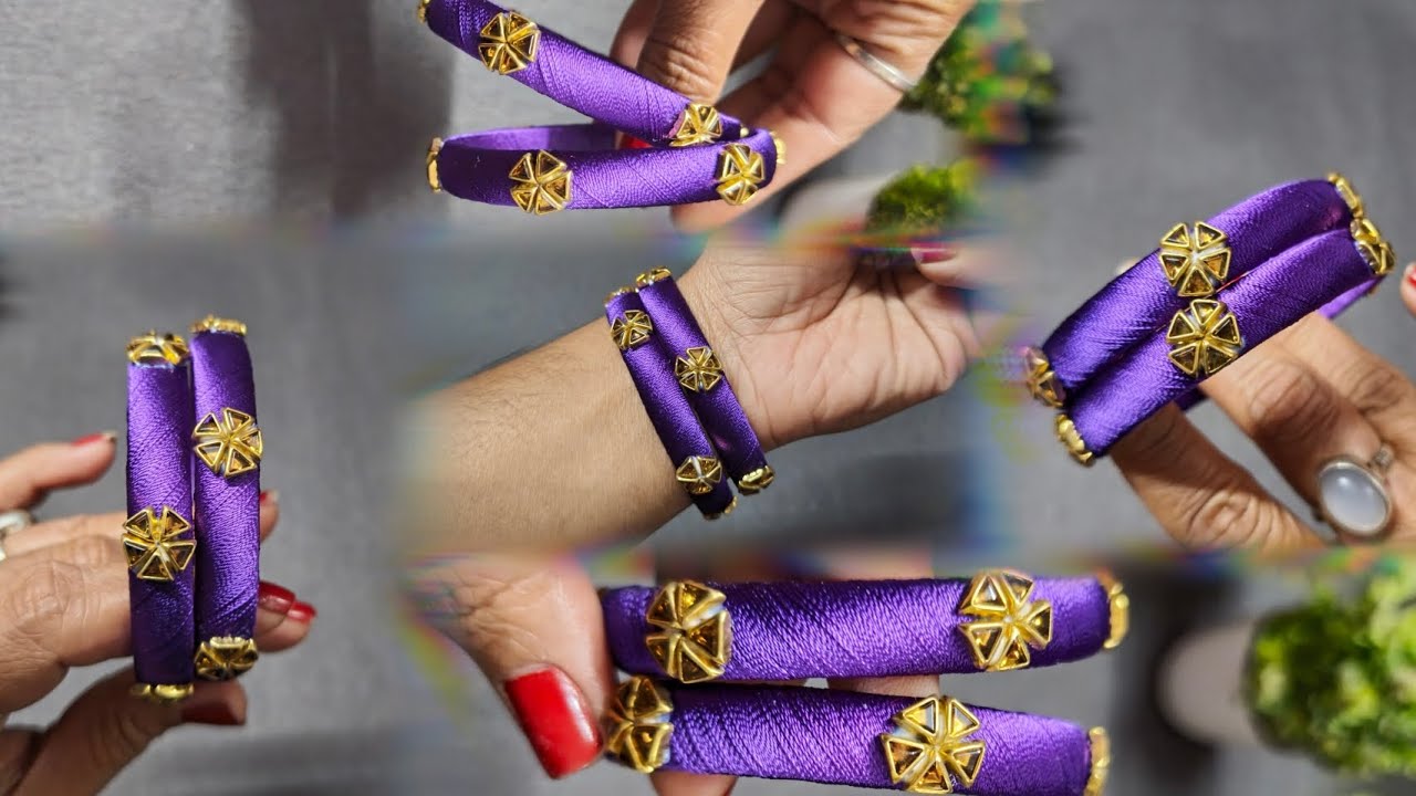 Easy silk thread bangels tutorial #viral #hack #handmade #trending #diy #like #share #comment #yt 