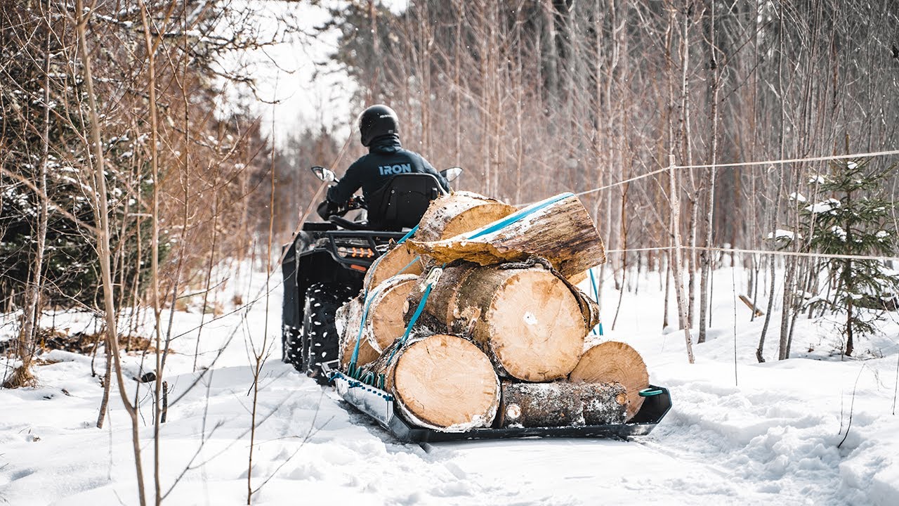 Tow-Behind CARGO SLED perfect for hauling camping supplies and firewood in winter.