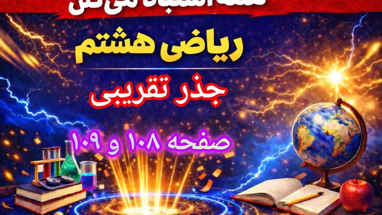 جذر تقریبی | حل مسائل صفحه ۱۰۸ و ۱۰۹ کتاب ریاضی هشتم به روش‌های ساده و کاربردی!