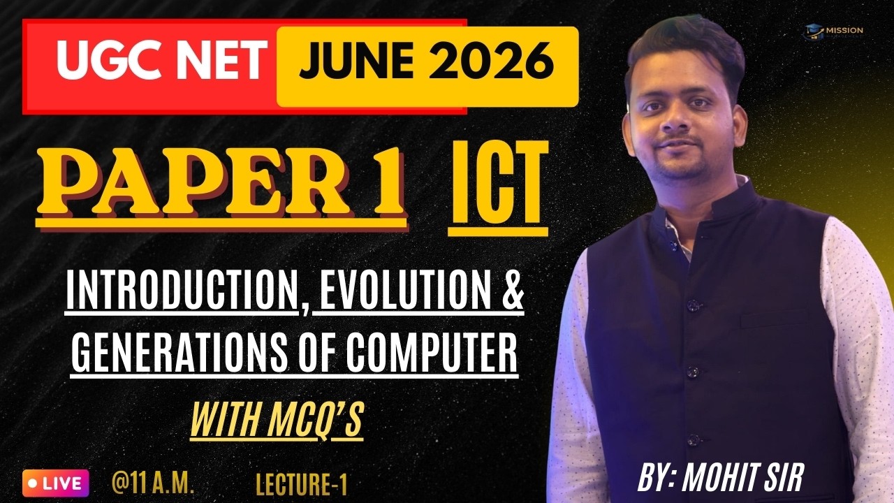 UGC NET June 2026 | Paper 1 ICT Lecture 1 🔥 Mohit Sir | Concept + Mcq's