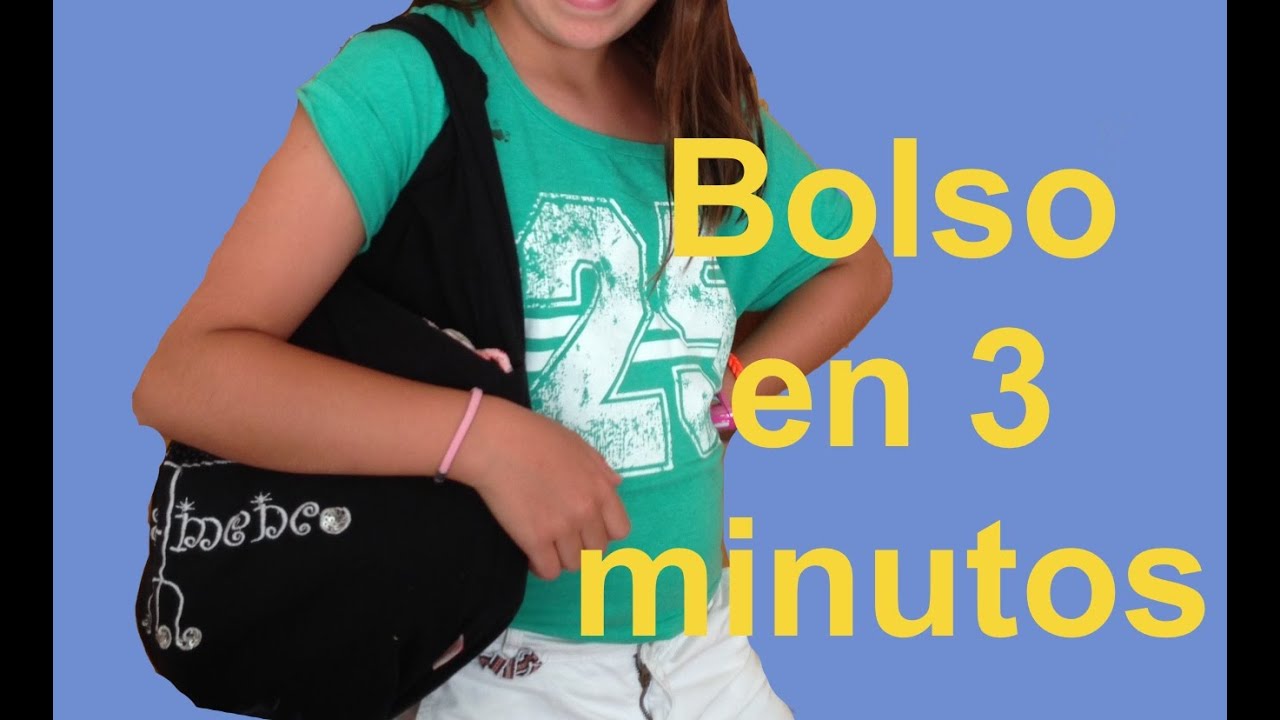 Cómo hacer bolso sin coser en 3 minutos/How to make a NO SEW bag in 3 minutes