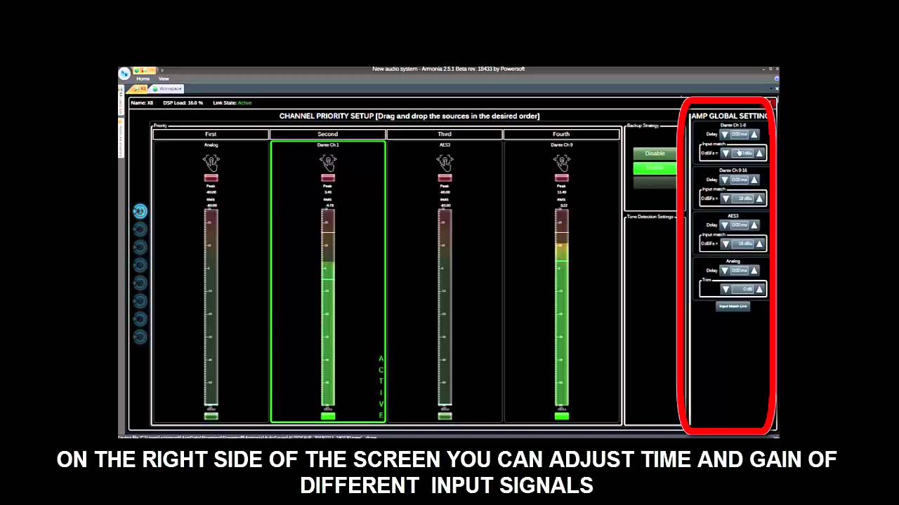 X Series Matrix and Input Source | Armonía Pro Audio Suite 2.5.1