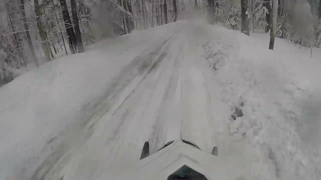 Riding Trail that goes past Hudson River on way to Lake Luzerne on 2/21/26 