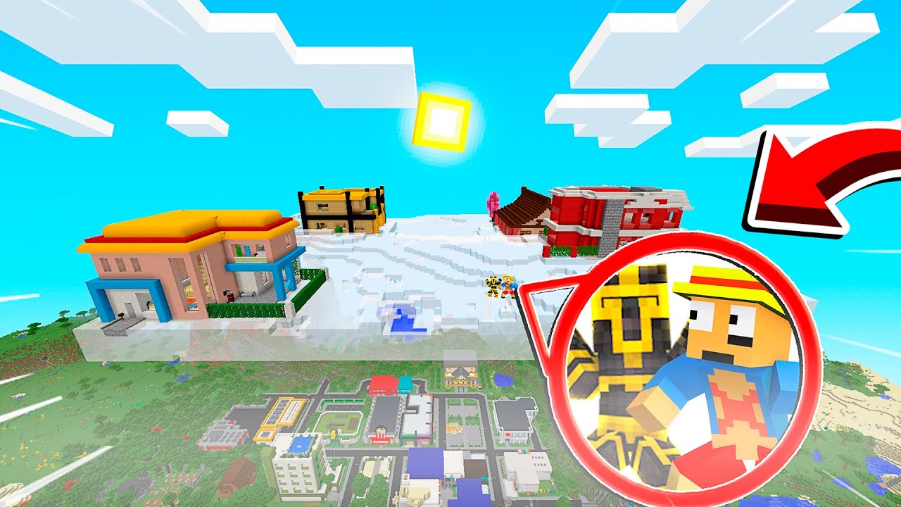 LAS CASAS DE LA CIUDAD APARECEN EN EL CIELO DE MINECRAFT 😱