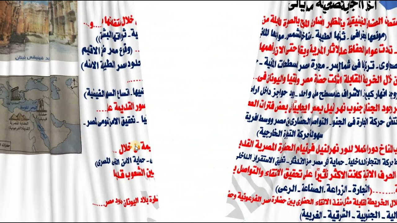 أسئلة نظام جديد الدرس الثالث عوامل قيام الحضارات تاريح 1ث ترم اول