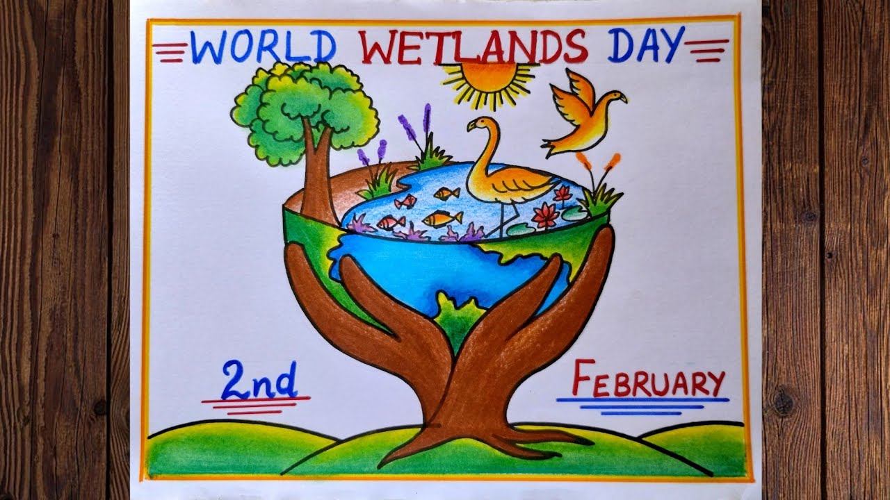 World Wetlands Day Poster drawing easy,2nd Feb| World Wetlands Day Poster drawing