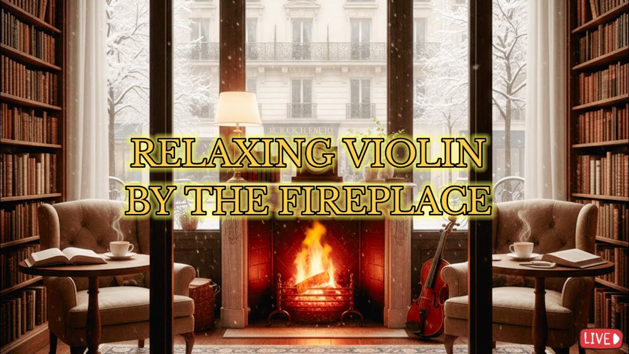 Relaxing Violin Music by the Fireplace 🔥 Cozy Winter Ambience for Sleep, Study & Stress Relief