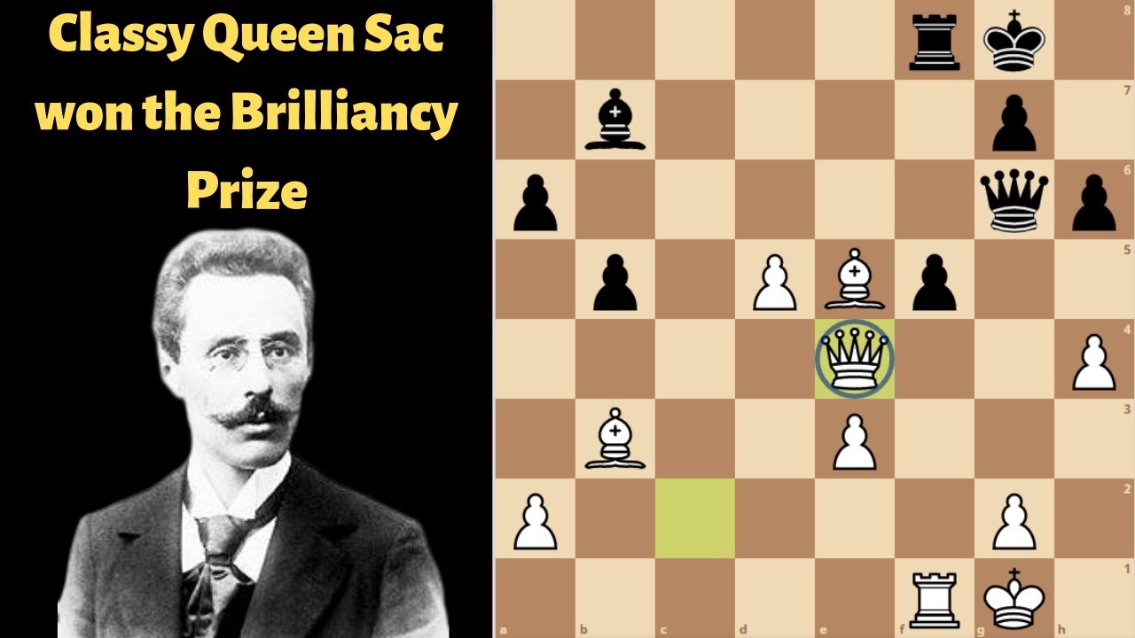This Classy Queen Sacrifice won the Brilliancy Prize - David Janowski vs Georg Salwe