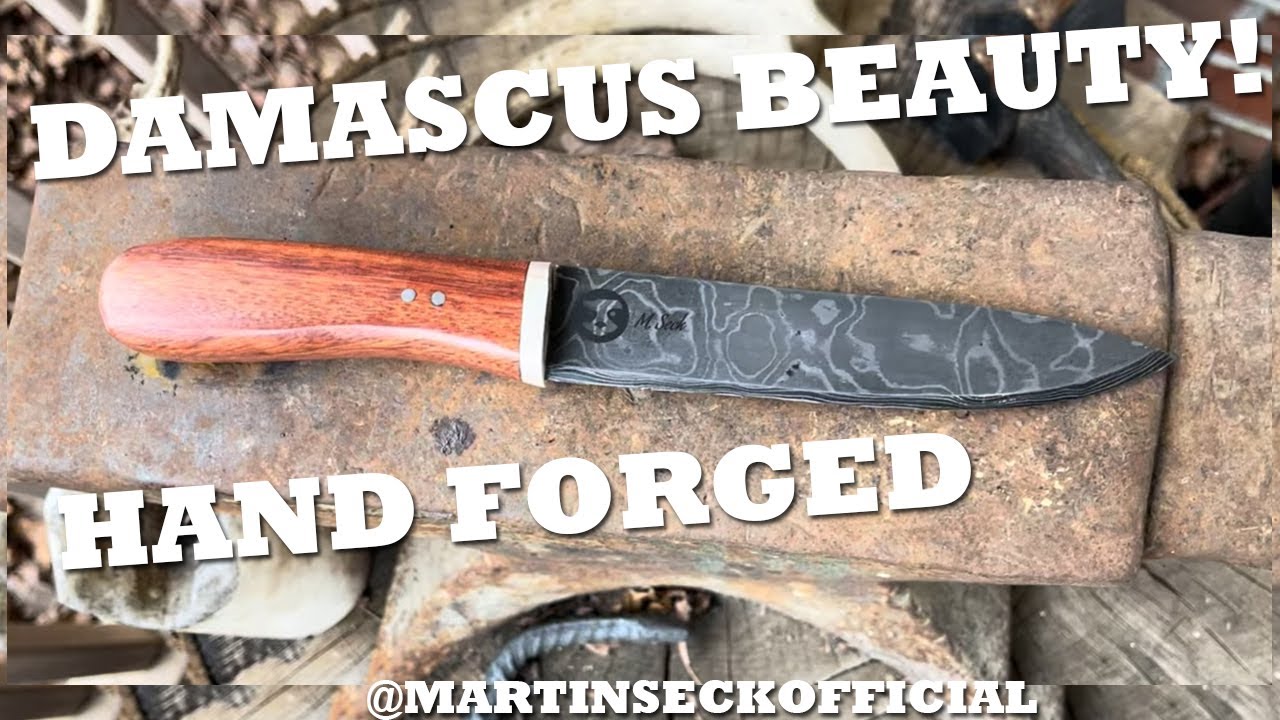 One-of-one * fully HAND FORGED Damascus steel knife * crafted by Martin Seck of Panda Bear Forge
