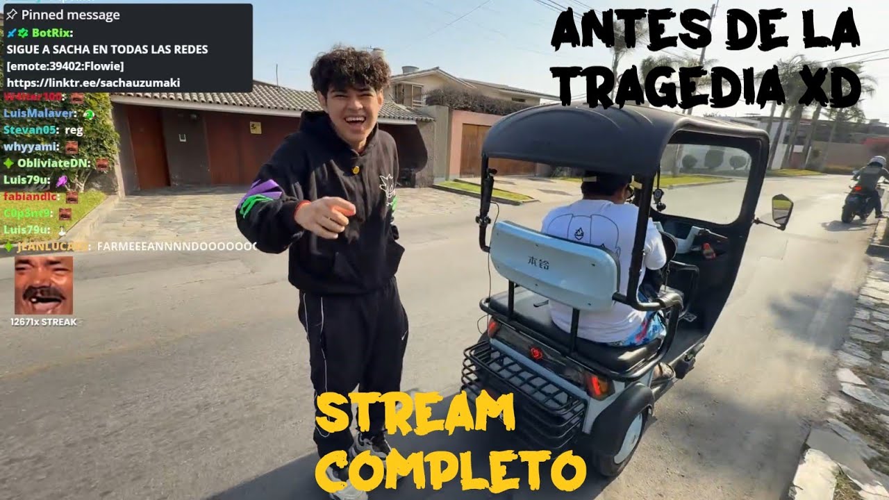 ACCIDENTE en MOTO durante STREAM COMPLETO | Sacha Live 12-05-2025