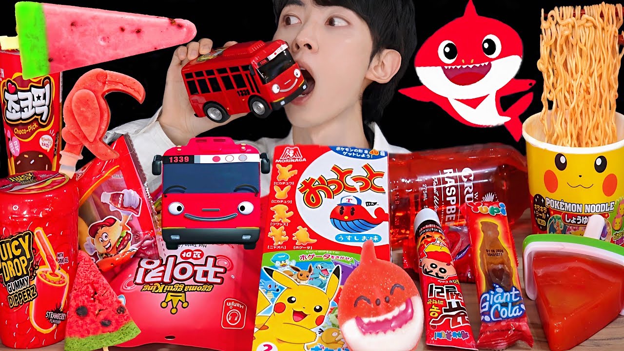 ASMR ICE CREAM DESSERT PARTY 편의점 레드 디저트 불닭 아이스크림 젤리 먹방 HONEY JELLY CANDY MUKBANG EATING SOUNDS 咀嚼音