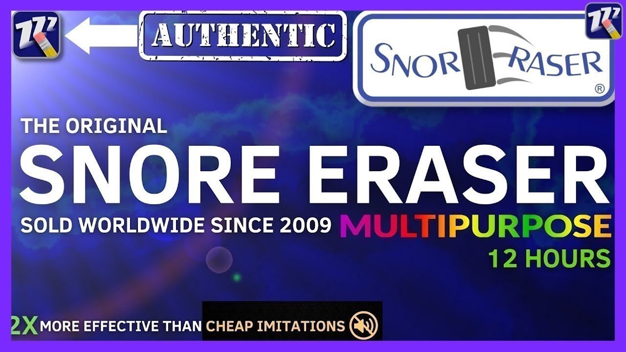 ✅ AUTHENTIC SnorEraser (SNORE ERASER) - Superior Snore Stopper, Snore Blocker, Snore Cancelling!