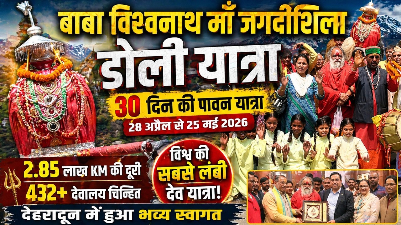 देहरादून में बाबा विश्वनाथ-माँ जगदीशिला डोली यात्रा भव्य स्वागत, गूंजे जयकारे | BabaVishwanathYatra