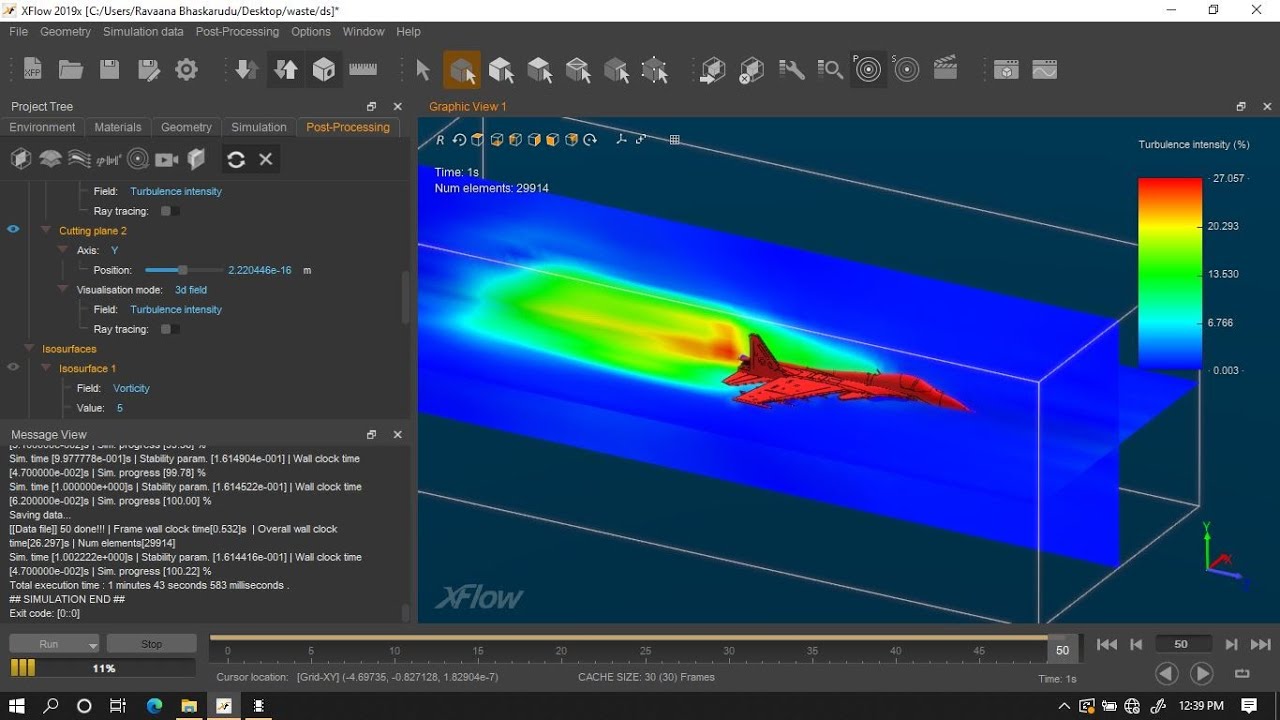 CFD on Fighter Jet in Simulia xFlow