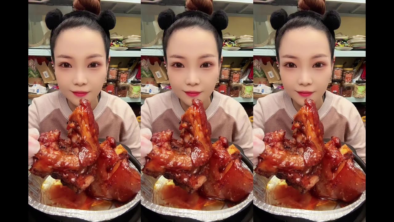 ASMR MUKBANG Red Braised Pork Belly Eat Meat with Big Mouthfuls 대한 삼겹살 Love Lin