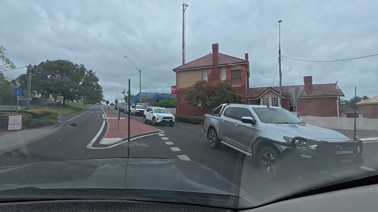 Drive through a little town 