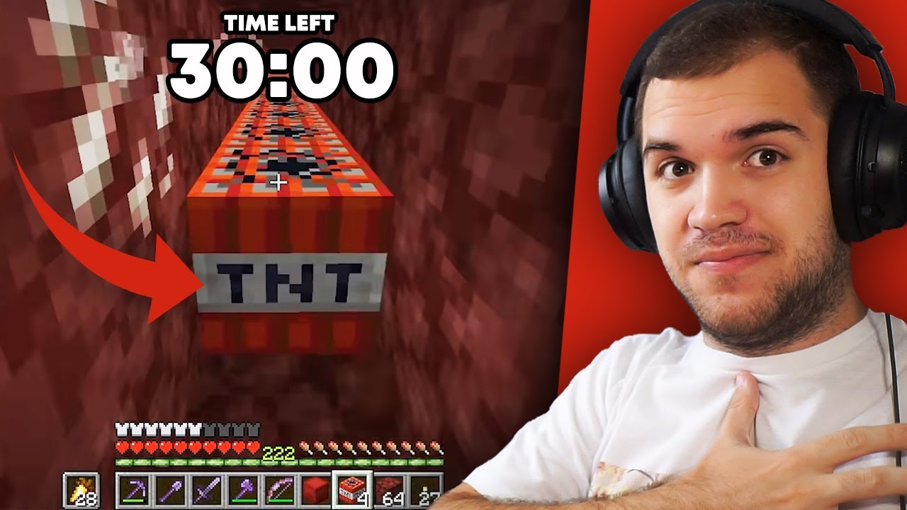 30 МИНУТИ ПУКАМ 200 TNTs ВО NETHER! (Minecraft #28)