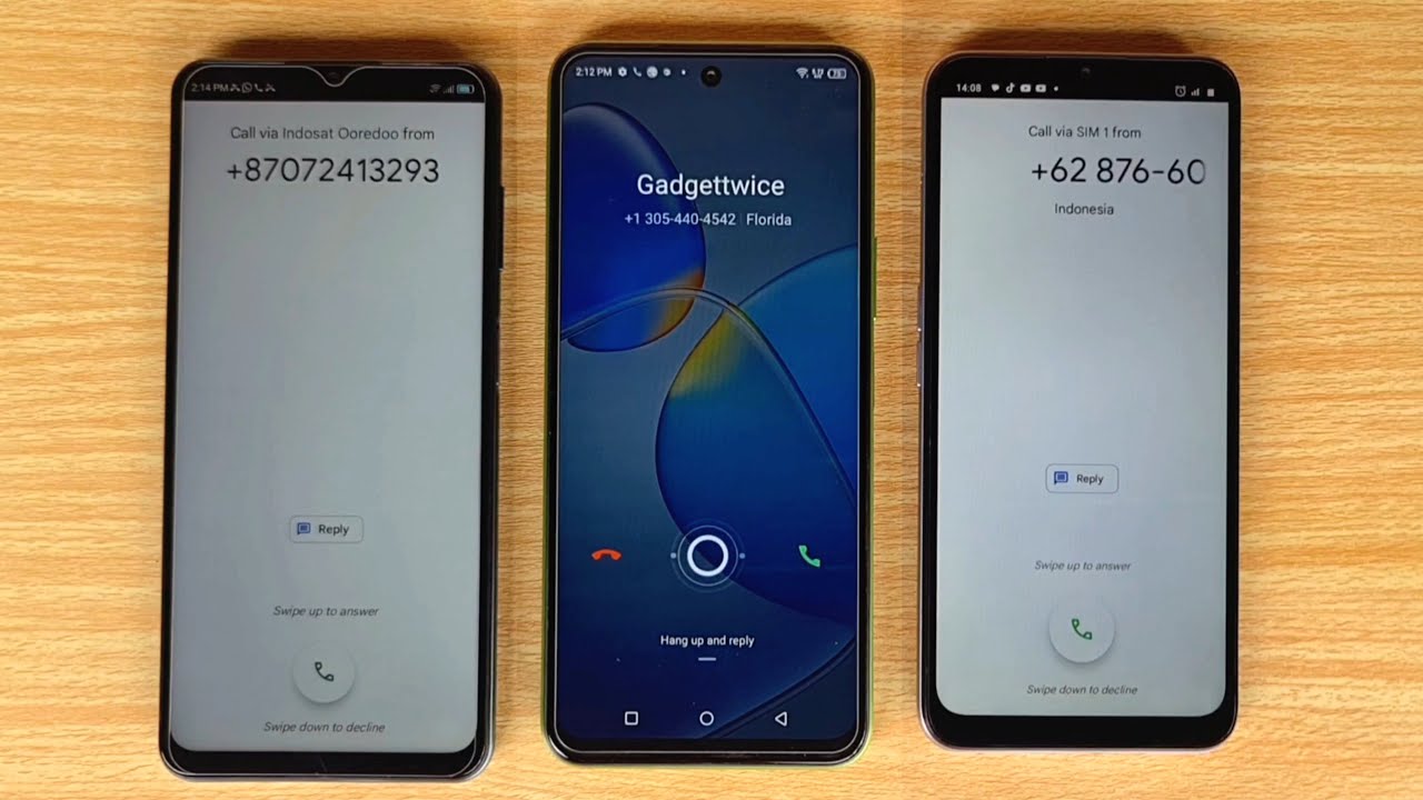 Realme C31+INFINIX Hot12+ZTE Blade V40 Vita,Triple Phone incoming call