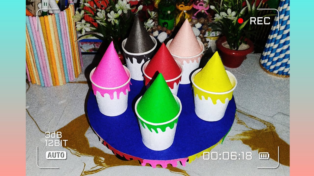 Diy Beautiful Happy holi craft✨❤️🎆#diy#music#video 