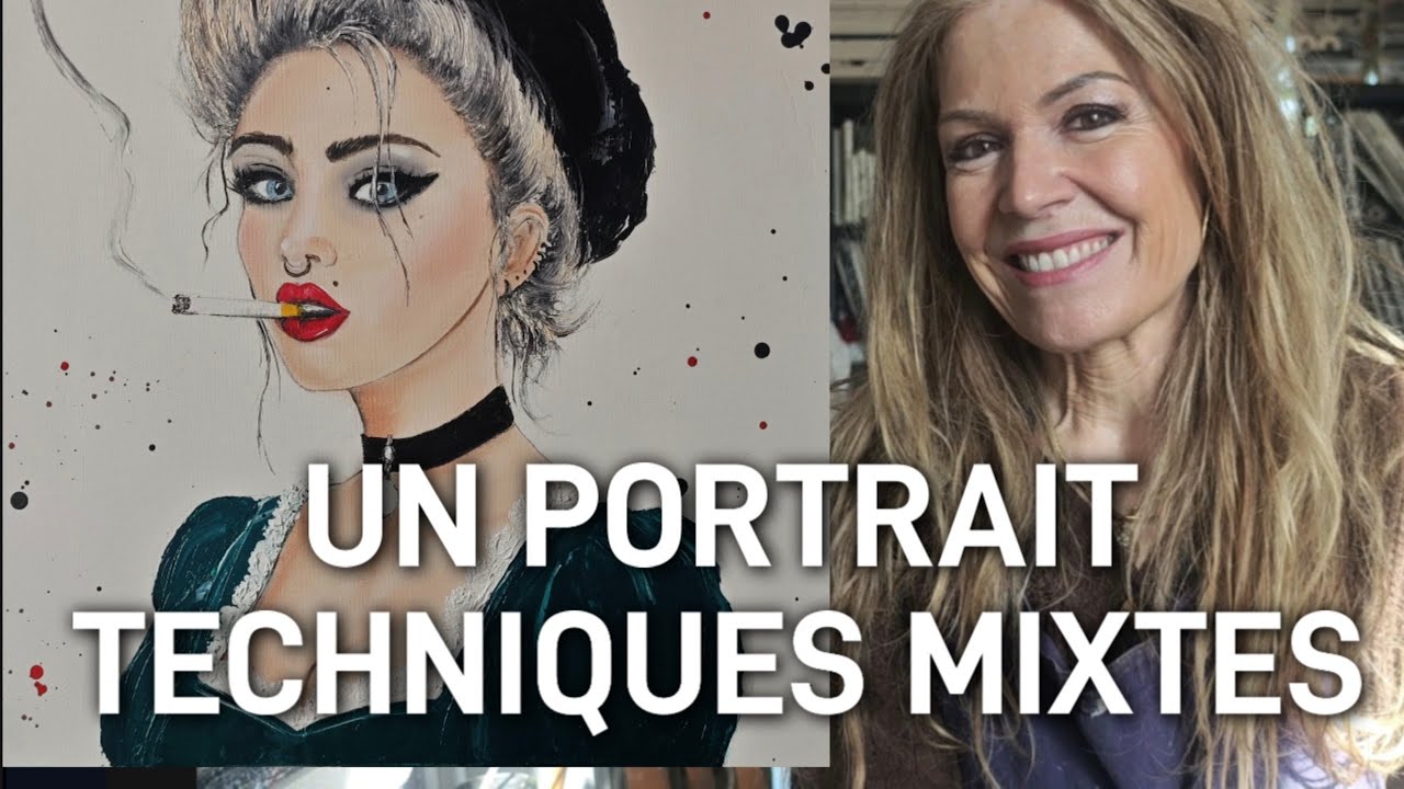 PORTRAIT TECHNIQUES MIXTES par Nelly LESTRADE 