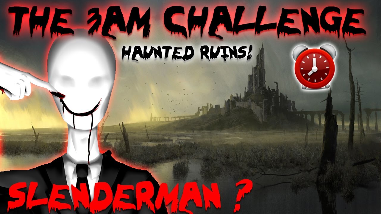 THE 3 AM CHALLENGE // HAUNTED RUINS // OVERNIGHT CHALLENGE RUNNING FROM SOMETHING SCARY!