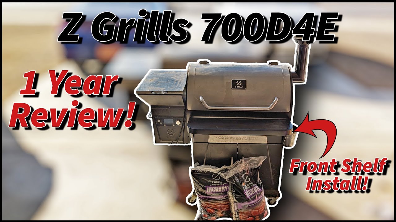 Z Grills 700 D4E 1 Year Review! And Front Shelf Install!