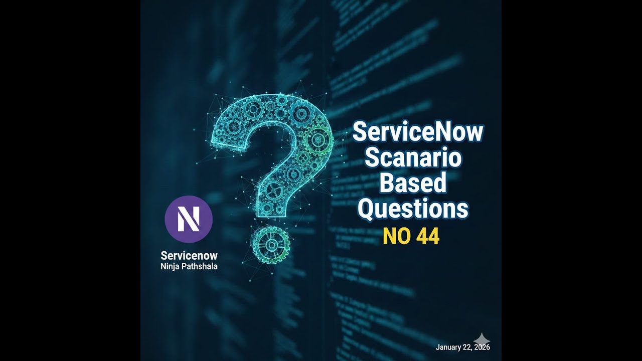ServiceNow Scenario based Question No 44 | ServiceNow Interview Question
