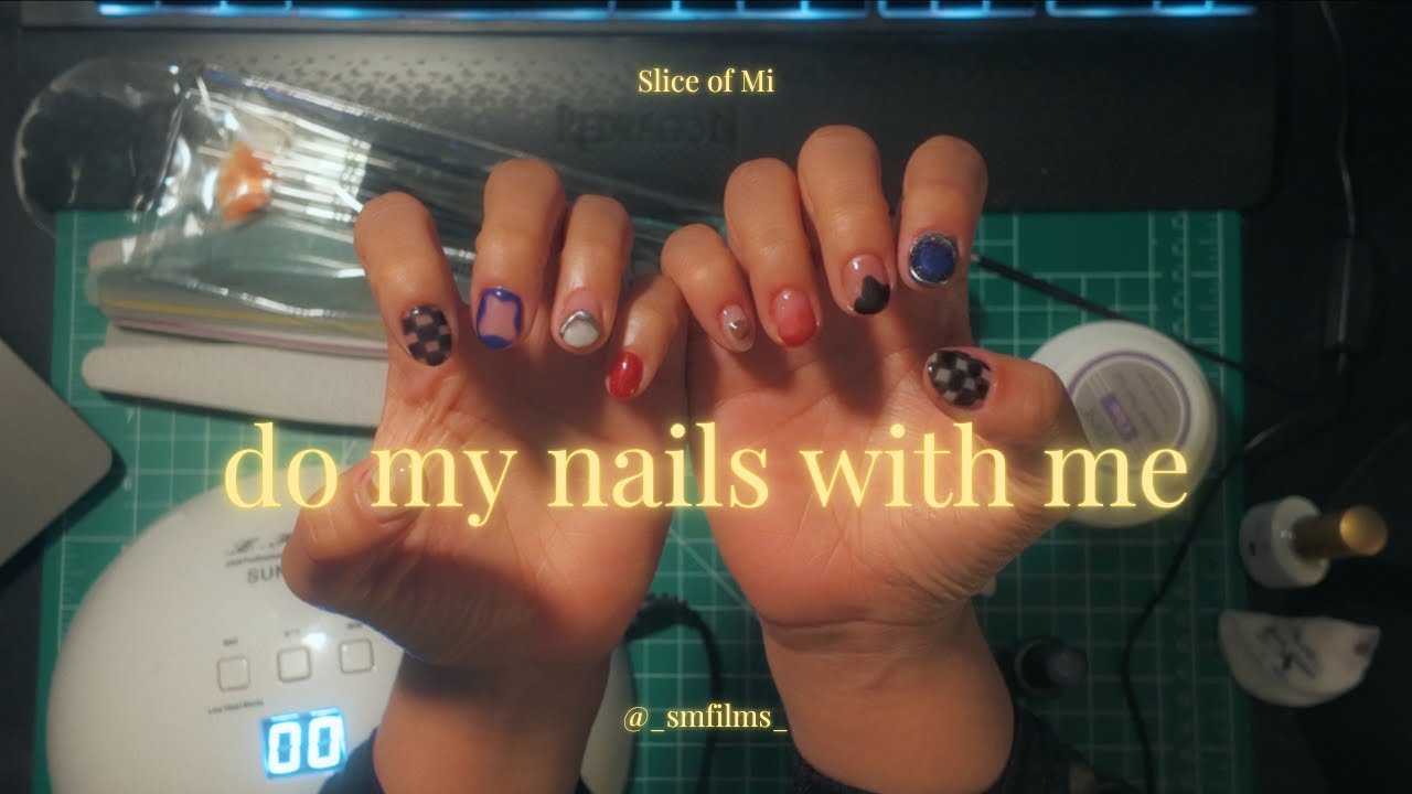 do my nails with me 💅🏽| first time doing 3D nail art, lofi music, relaxing, short nails design