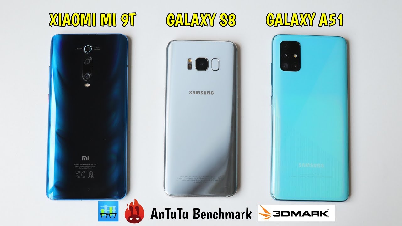 Xiaomi MI 9T vs Samsung Galaxy A51 vs Samsung Galaxy S8  AnTuTu Benchmark🔥