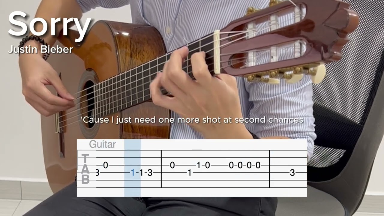 Sorry by Justin Bieber (EASY Guitar Tab)
