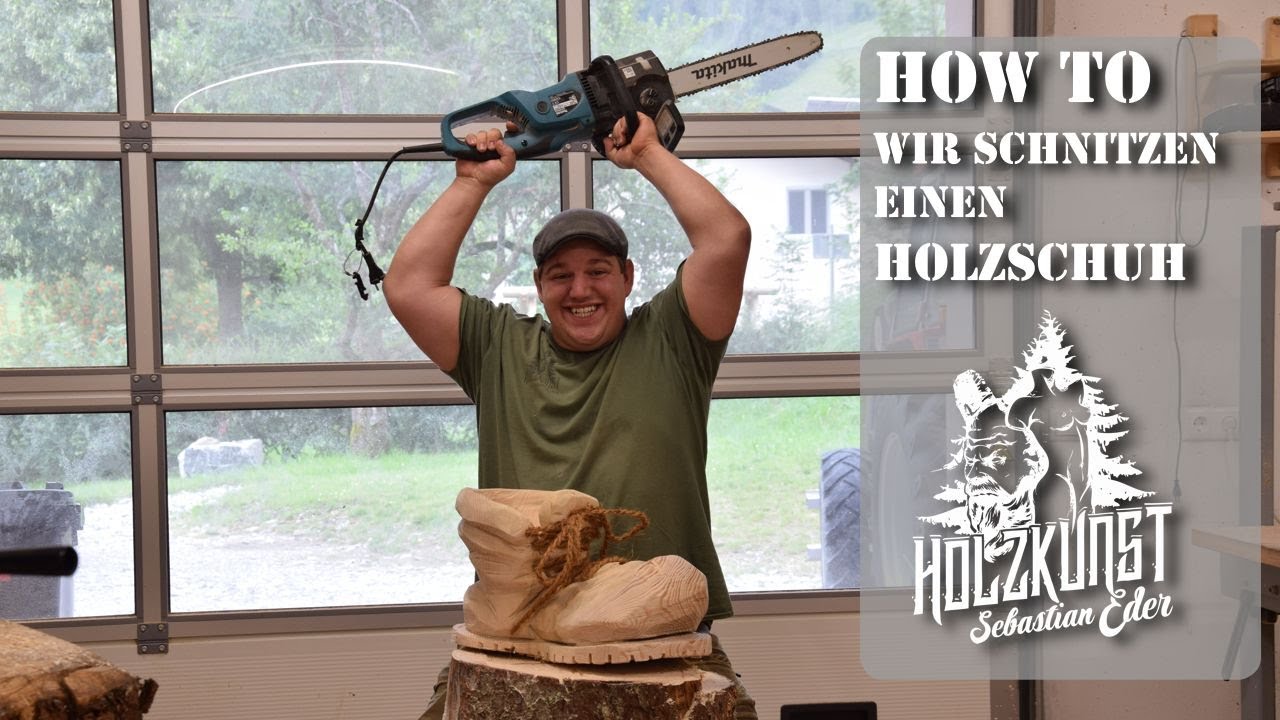Holzkunst Eder Sebastian:  Wir schnitzen einen Schuh!  How to Carv a shoe!  Carving/Schnitzen/