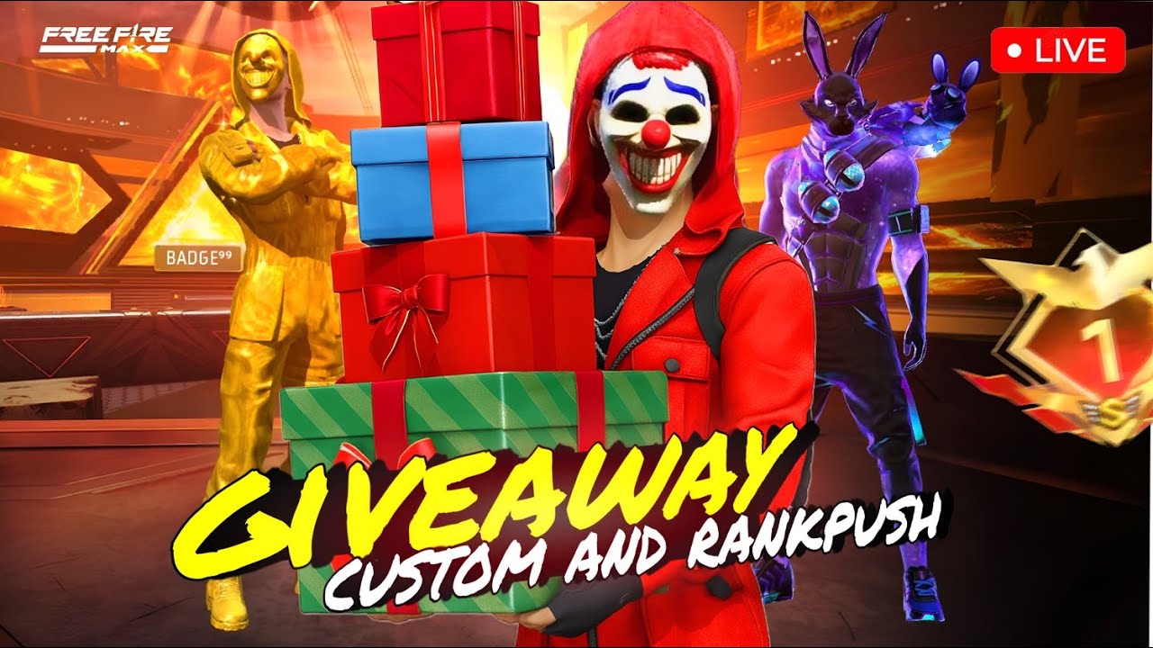 I Am Back! Giveaway Customs for Subscribers & Rank Push🔥😍 Garena Free Fire #freefirelive