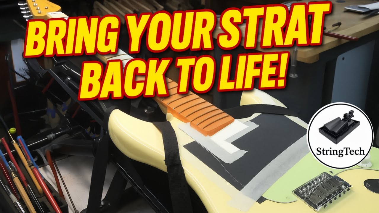 Устранение отслоившегося лака на гитаре AM Strat | Полная настройка и полировка
