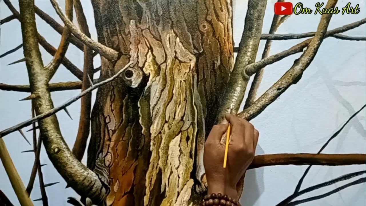 Melukis Pohon Langkah Langkah Mbuat Detail Ranting dan Dahan ‼️ Acrylic Painting.206