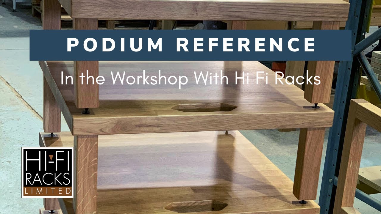 Solid Oak 4 Tier Podium Reference with In-Plinth Cable Management: In the Workshop With Hi Fi Racks