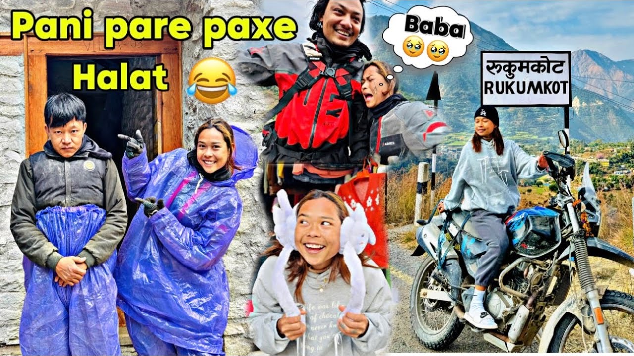 PANI MA VEJDAI😰RUKUMKOT TO WHERE??🤔//COUPLE RAINCOAT 😅//DOLPA RODE DAY-8❤️