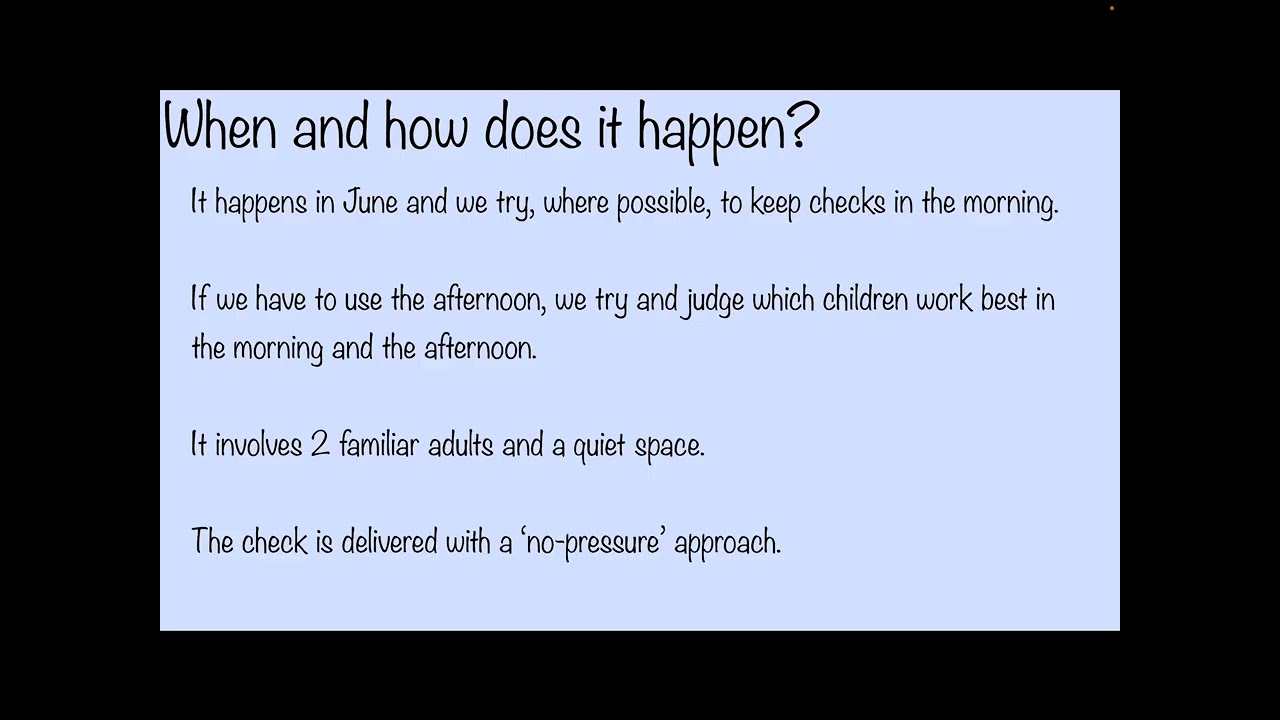 Year One Phonics Screening- information for parents/carers