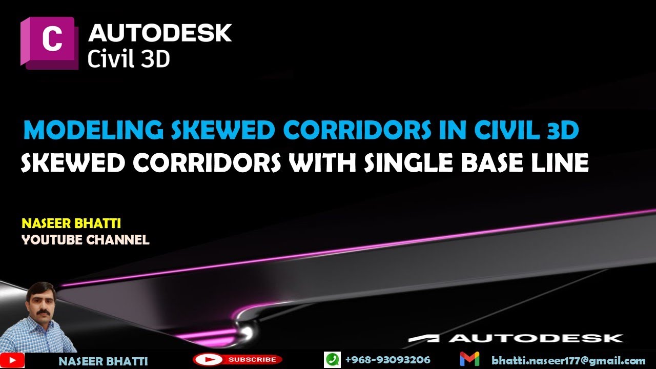 Modeling Skewed Corridors in Civil 3d | Skewed Corridors with Single Base Line in Civil 3d |Corridor