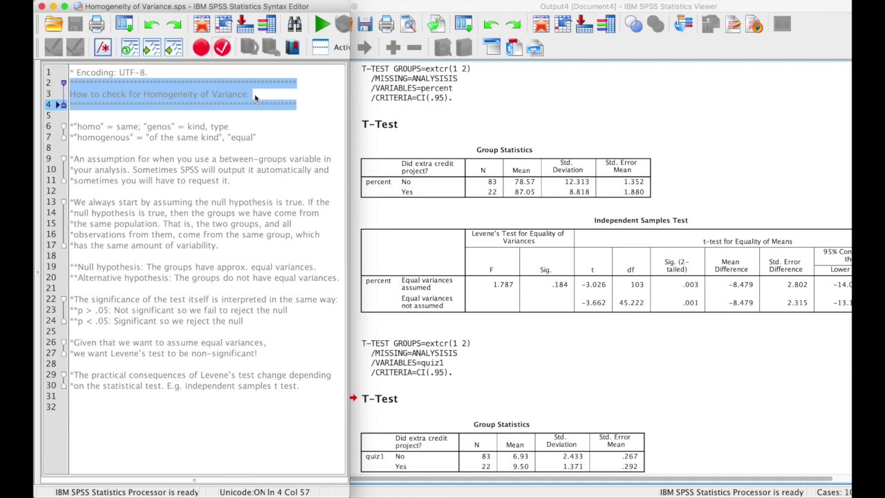 Homogeneity of Variance