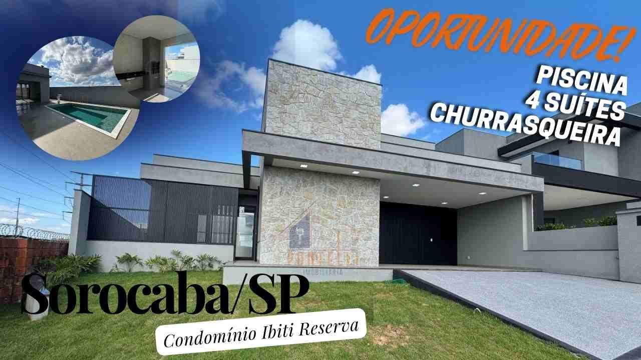 OPORTUNIDADE- Sorocaba/SP- Cond. Ibiti Reserva/4 Suítes, piscina,