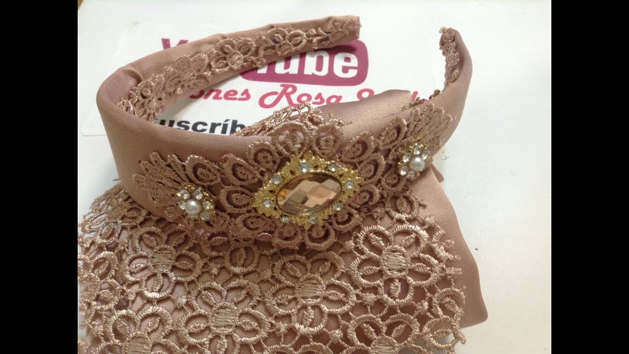 Diadema  decorada para dama VIDEO No.658 Creaciones Rosa Isela
