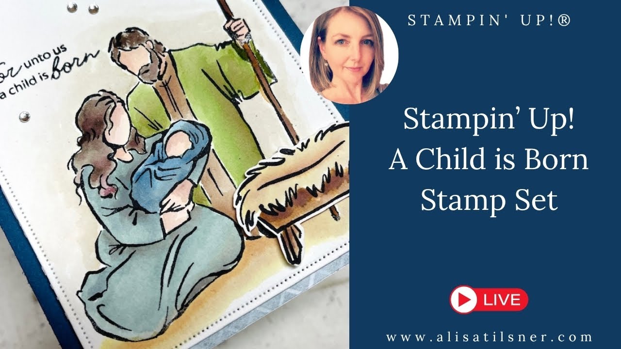 Stampin Up: Рождение ребёнка | Акварель чернилами