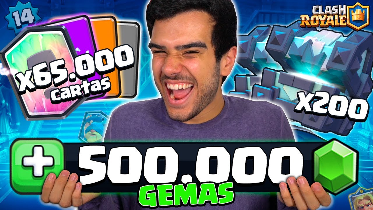 500 MIL GEMAS ABRINDO BA&Uacute;S DO REI LEND&Aacute;RIO 😱 ZEREI O CLASH ROYALE