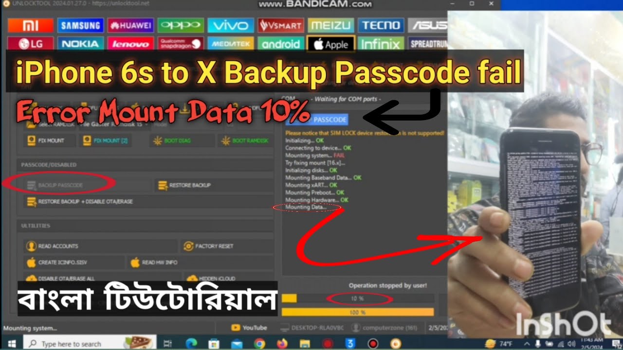 How to FIX iPhone 6s to X Backup Passcode fail. Error Mount Data 10% Backup 6S to X iCloud Bypass