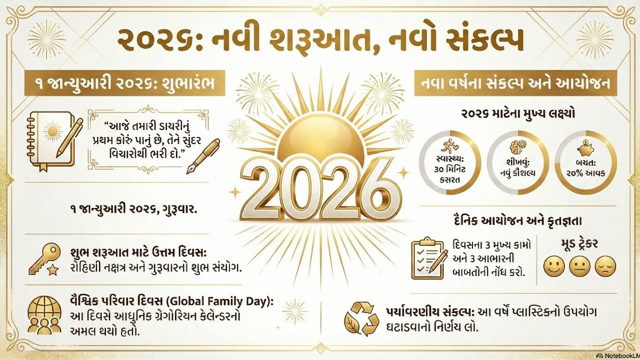 1 JANUARY 2026 નવી શરૂઆત, નવો સંકલ્પ📝😍 