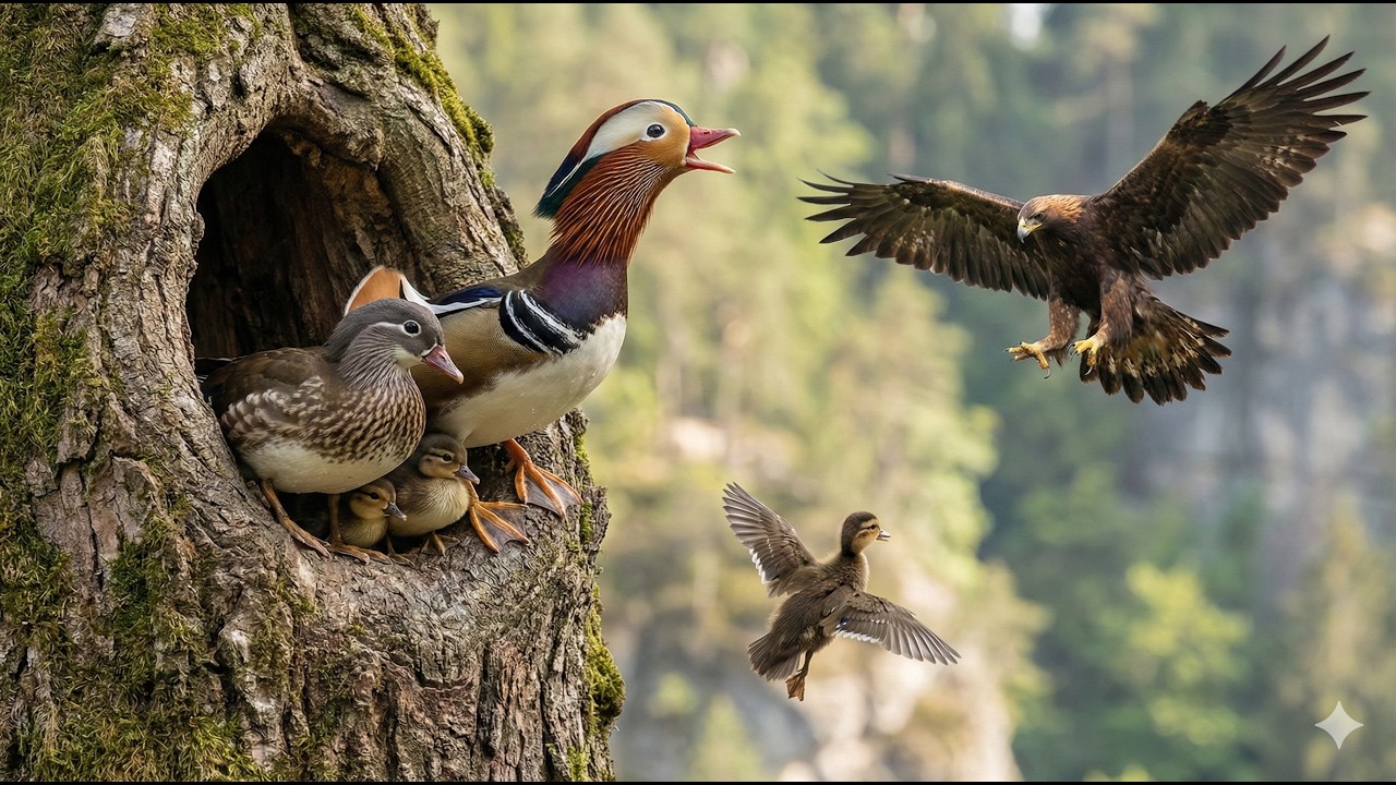 The Life of Mandarin Ducklings – The Deadly Leap From Dozens of Meters